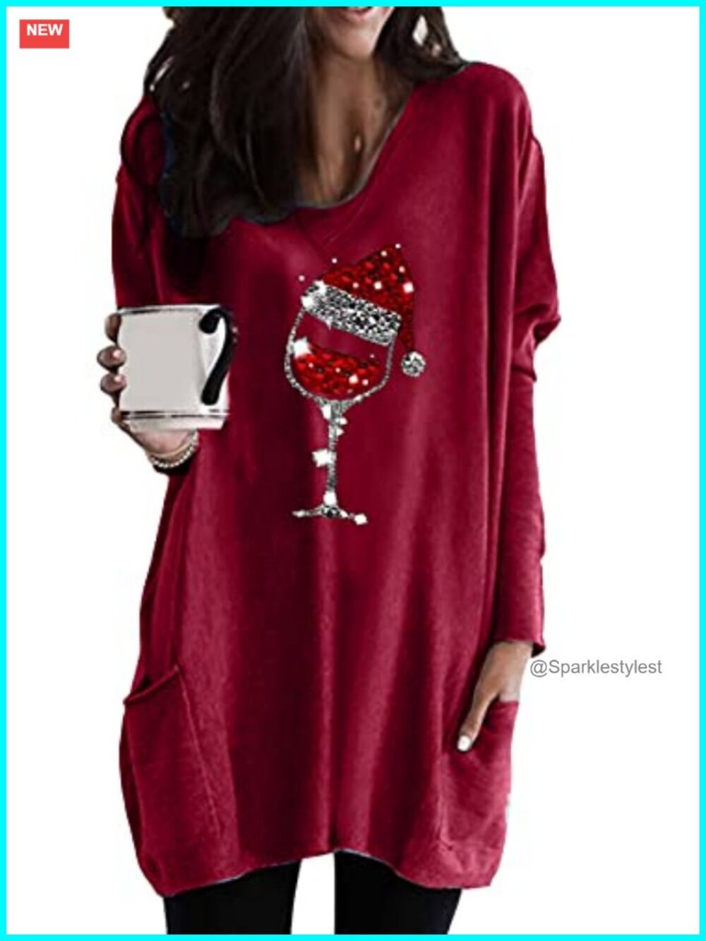 Women's Round Neck Long Sleeve Sweatshirt Relaxed Loose Fit Pullover